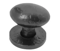 JAB45 Frelan Hardware Jedo Black Antique Oval Cupboard Knob 38mm
