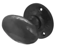 JAB48 Frelan Hardware Jedo Black Antique Oval Mortice Door Knobs