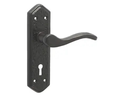 Click Here To Enlarge This Photo Of JAB500 Frelan Hardware Jedo Black Antique Wentworth Suite Door Handles on Lockplate