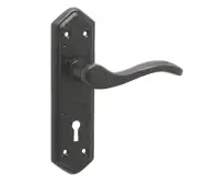 JAB500 Frelan Hardware Jedo Black Antique Wentworth Suite Door Handles on Lockplate