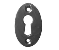 JAB75 Frelan Hardware Jedo Black Antique Oval Keyhole Escutcheon 50mm