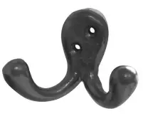 JAB79 Frelan Hardware Jedo Black Antique Double Robe Hook