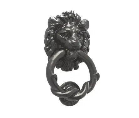 Click Here To Enlarge This Photo Of JAB8 Frelan Hardware Jedo Black Antique Lion Head Door Knocker