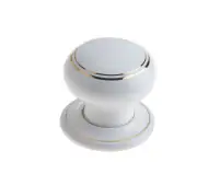 JC20 Frelan Hardware Jedo Porcelain Mortice Door Knobs Goldline White
