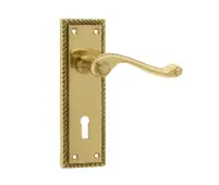 JG1PB Frelan Hardware Jedo Georgian Suite Door Handles on Lockplate Polished Brass