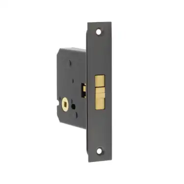 Click Here To Enlarge This Photo Of JL840DB Frelan Hardware Jedo Sliding Door Bathroom Lock (56mm Backset) Dark Bronze