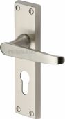 V3948-SN Heritage Brass Door Handle For Euro Profile Plate Victoria Design Satin Nickel Finish