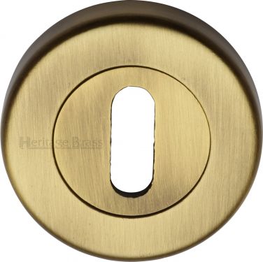 Click Here To Enlarge This Photo Of V4000-AT Heritage Brass Key Escutcheon Antique Brass Finish