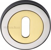 V4000-CB Heritage Brass Key Escutcheon Chrome & Brass Finish