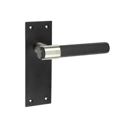 Click Here To Enlarge This Photo Of JMB100 Frelan Hardware Nero Matt Black T-Bar Door Lever Handles on Latchplate