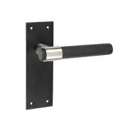 JMB100 Frelan Hardware Nero Matt Black T-Bar Door Lever Handles on Latchplate
