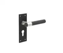 JMB103 Frelan Hardware Nero Matt Black T-Bar Door Lever Handles on Euro Profile Lockplate