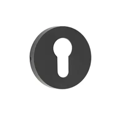 Click Here To Enlarge This Photo Of JMB18 Frelan Hardware Nero Matt Black Euro Profile Escutcheon 52mm Dia.