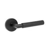 JMB400 Frelan Hardware Nero Matt Black Mitred Knurled Door Lever Handle on Round Rose