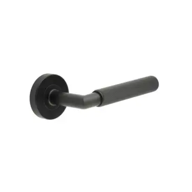 Click Here To Enlarge This Photo Of JMB401 Frelan Hardware Three One Six Diamond Knurled Door Lever Handles Matt Black (Marine G316 Stainless Steel)