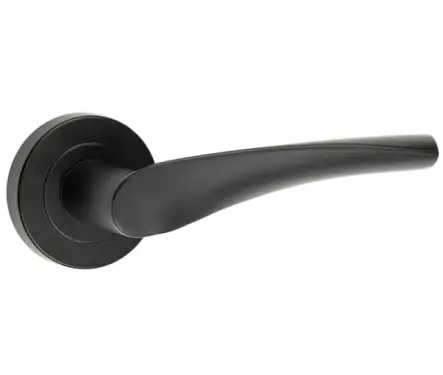 Click Here To Enlarge This Photo Of JMB501 Frelan Hardware Nero Matt Black Vecta Door Lever Handle on Round Rose