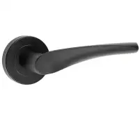 JMB501 Frelan Hardware Nero Matt Black Vecta Door Lever Handle on Round Rose