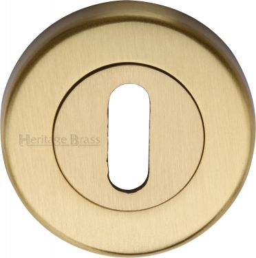 Click Here To Enlarge This Photo Of V4000-SB Heritage Brass Key Escutcheon Satin Brass Finish