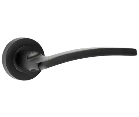 Click Here To Enlarge This Photo Of JMB700 Frelan Hardware Nero Matt Black Noir Door Lever Handle on Round Rose