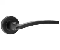 JMB700 Frelan Hardware Nero Matt Black Noir Door Lever Handle on Round Rose