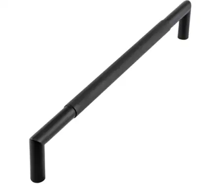 Click Here To Enlarge This Photo Of JMB8 Frelan Hardware Nero Matt Black Mitred Knurled Pull Handle 425mm x 19mm (Bolt Through)