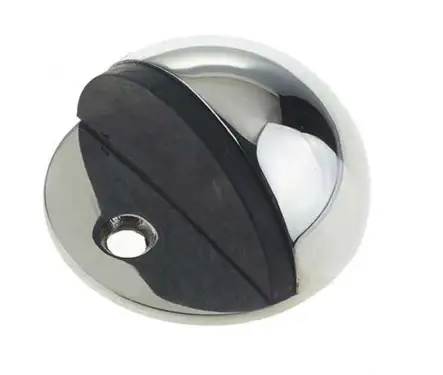 Click Here To Enlarge This Photo Of JPS08 Frelan Hardware Polished Stainless Steel Oval Floor Mounted Door Stop (No Rose)  50mm Dia.
