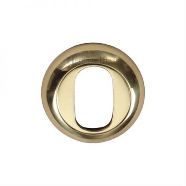 Click Here To Enlarge This Photo Of V4003-PB Heritage Brass Oval Profile Cylinder Escutcheon Polished Brass Finish