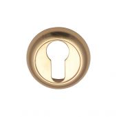 V4004-PB Heritage Brass Euro Profile Cylinder Escutcheon Polished Brass Finish