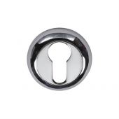 V4004-PC Heritage Brass Euro Profile Cylinder Escutcheon Polished Chrome Finish