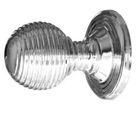 JR23PC Frelan Hardware Jedo Reeded Cupboard Door Knob 28mm Polished Chrome