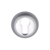 V4004-SC Heritage Brass Euro Profile Cylinder Escutcheon Satin Chrome Finish