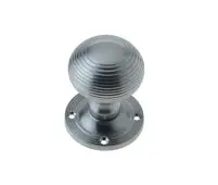 JR6MSC Frelan Hardware Jedo Reeded Mortice Door Knobs 53mm Satin Chrome