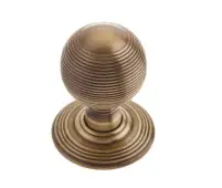 JR8MAB Frelan Hardware Jedo Reeded Mortice Door Knobs 62mm Antique Brass