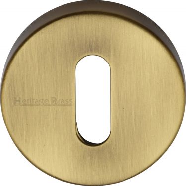 Click Here To Enlarge This Photo Of V4007-AT Heritage Brass Key Escutcheon Antique Brass Finish