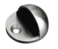 JSS08 Frelan Hardware Satin Stainless Steel Oval Floor Mounted Door Stop (No Rose)  50mm Dia.
