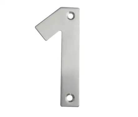 Click Here To Enlarge This Photo Of JSS-1 Frelan Hardware 100mm Satin Stainless Steel Numeral No.1