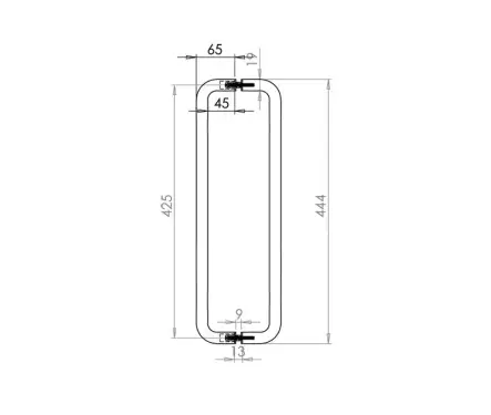 Click Here To Enlarge This Photo Of JSS120D Frelan Hardware Satin Stainless Steel (G304) 425mm x 19mm D Shape Pull Handles (Back to Back)