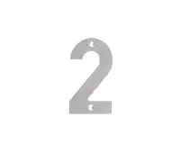 JSS-2 Frelan Hardware 100mm Satin Stainless Steel Numeral No.2