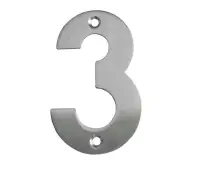 JSS-3 Frelan Hardware 100mm Satin Stainless Steel Numeral No.3