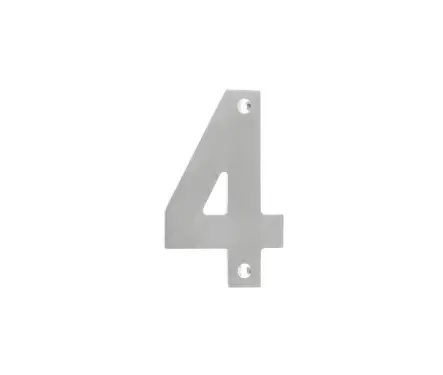 Click Here To Enlarge This Photo Of JSS-4 Frelan Hardware 100mm Satin Stainless Steel Numeral No.4