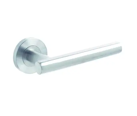 Click Here To Enlarge This Photo Of JSS412 Frelan Hardware Atlanta Door Handles on Rose Grade 304 Satin Stainless Steel