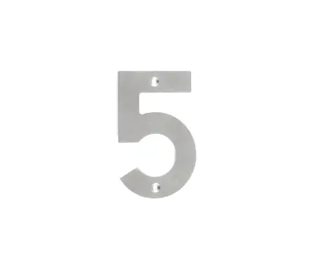 Click Here To Enlarge This Photo Of JSS-5 Frelan Hardware 100mm Satin Stainless Steel Numeral No.5