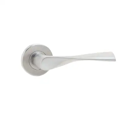 Click Here To Enlarge This Photo Of JSS501 Frelan Hardware Vecta Door Handles on Rose Grade 304 Satin Stainless Steel