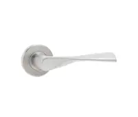 JSS501 Frelan Hardware Vecta Door Handles on Rose Grade 304 Satin Stainless Steel
