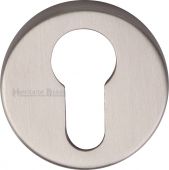 V4008-SN Heritage Brass Euro Profile Cylinder Escutcheon Satin Nickel Finish