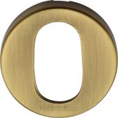 V4009-AT Heritage Brass Oval Profile Cylinder Escutcheon Antique Brass Finish