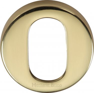 Click Here To Enlarge This Photo Of V4009-PB Heritage Brass Oval Profile Cylinder Escutcheon Polished Brass Finish