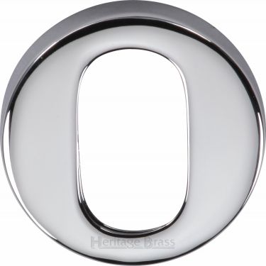 Click Here To Enlarge This Photo Of V4009-PC Heritage Brass Oval Profile Cylinder Escutcheon Polished Chrome Finish