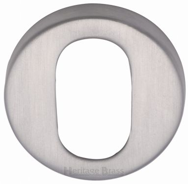 Click Here To Enlarge This Photo Of V4009-SC Heritage Brass Oval Profile Cylinder Escutcheon Satin Chrome Finish