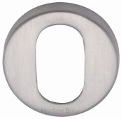V4009-SC Heritage Brass Oval Profile Cylinder Escutcheon Satin Chrome Finish